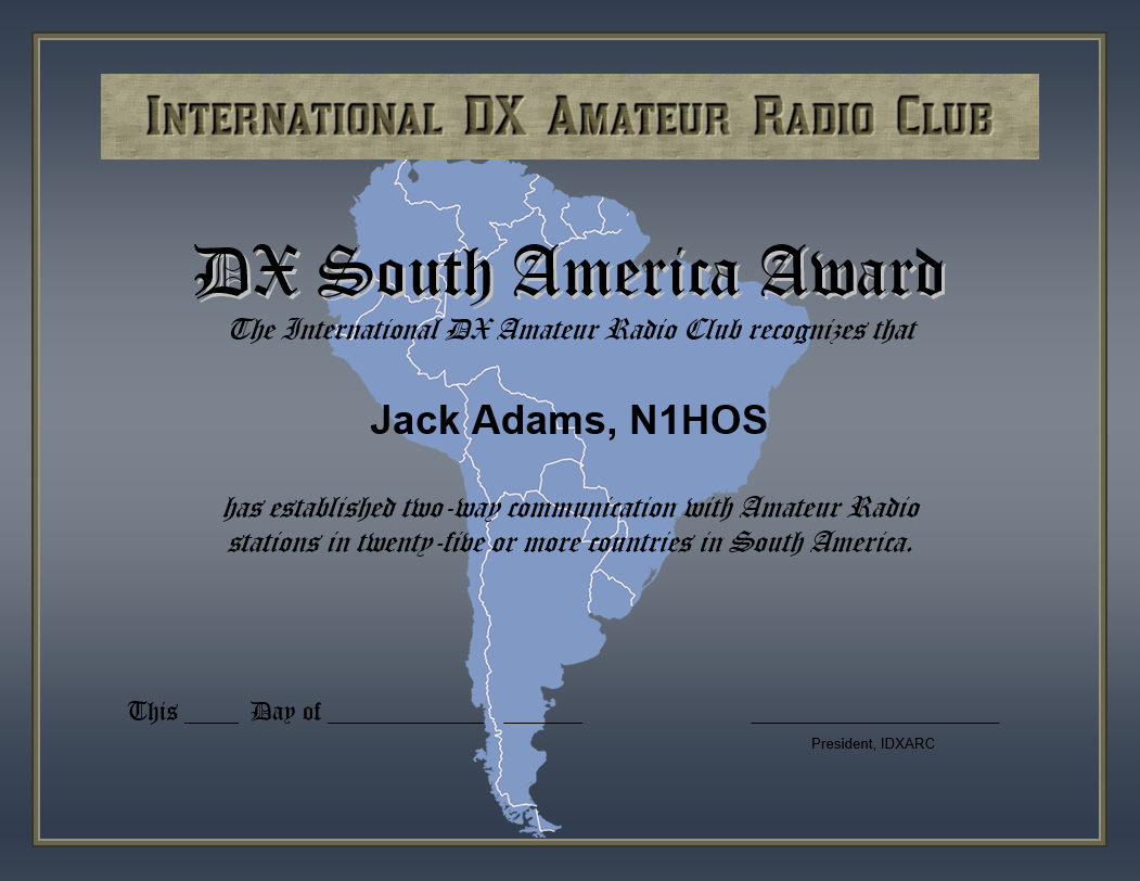 DX South America Award